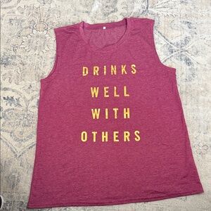 Sleeveless Maroon Graphic Tee